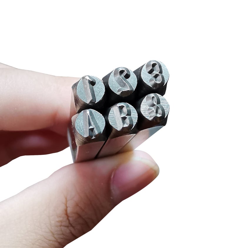 HimaPro Letter and Number Stamp Set 36pcs 40Cr Alloy Steel Metal Stamp Number & Letter Punch Set in a Wooden case (4mm 5/32 Inch) - Image 3